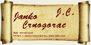 Janko Crnogorac vizit kartica